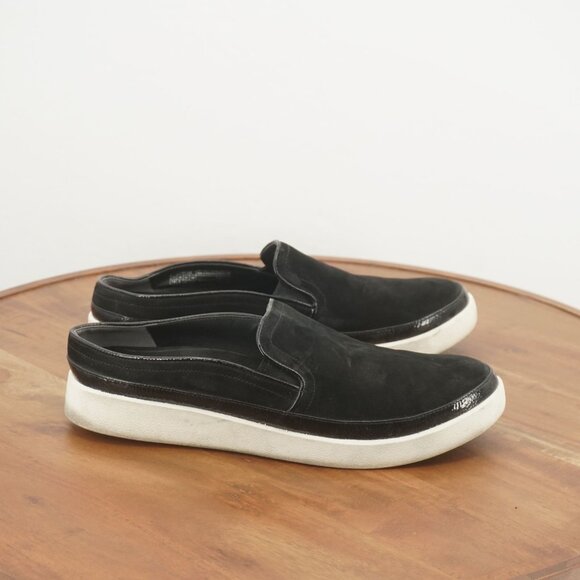 Vionic Womens Effortless Mule Sneakers Size 10 Black Suede Orthotic - Picture 1 of 11